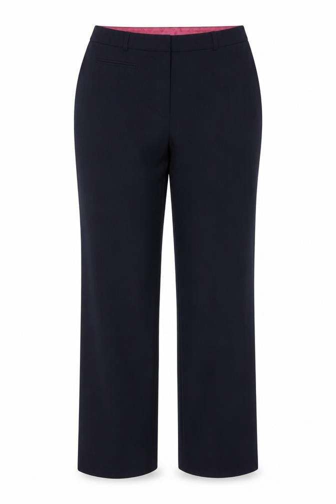 Front view of Dorothy Perkins Women Blue Pinstripe Tailored Dress Trousers UK 14