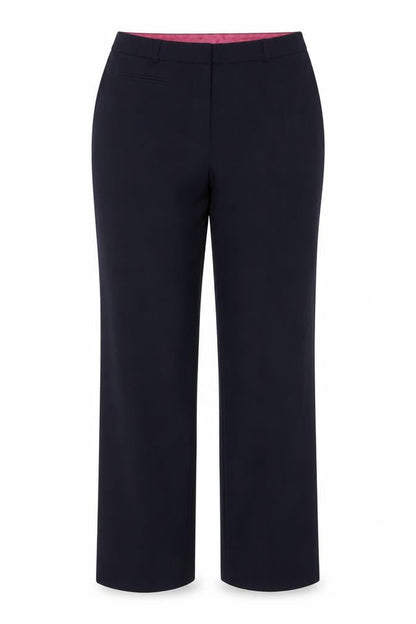 Front view of Dorothy Perkins Women Blue Pinstripe Tailored Dress Trousers UK 14