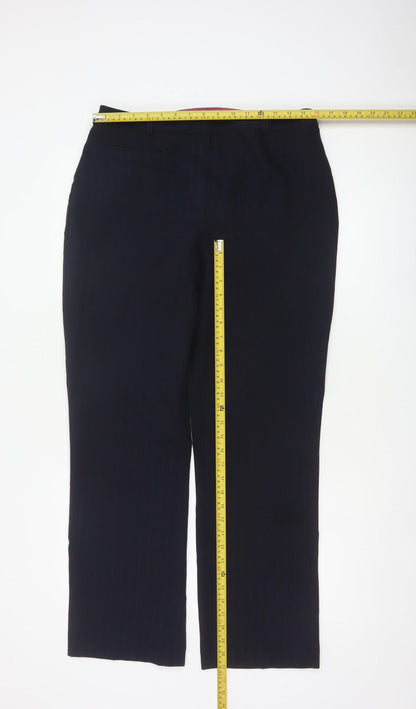 Dorothy Perkins Women Blue Pinstripe Tailored Dress Trousers UK 14