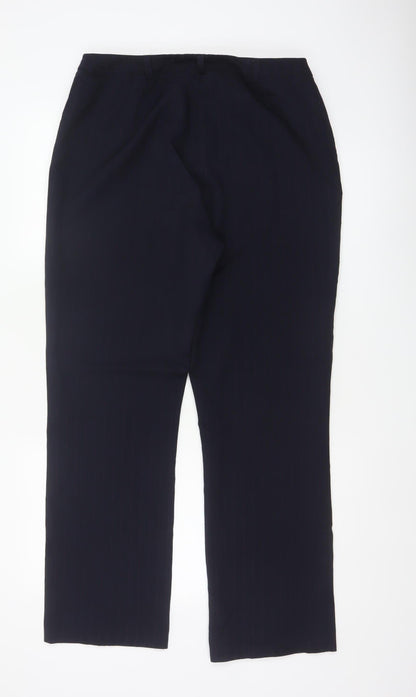 Dorothy Perkins Women Blue Pinstripe Tailored Dress Trousers UK 14