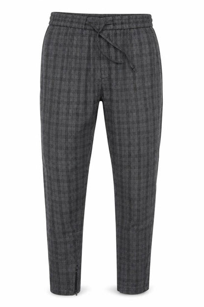 Kings Will Dream Men's Grey Check XS Jogger Trousers Drawstring Tapered