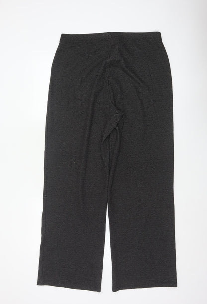 Marks and Spencer Women’s Black Mix UK 16 Wide-Leg Pull-On Trousers