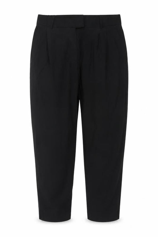 H&M Women Black UK 18 High Rise Tapered Tailored Dress Trousers