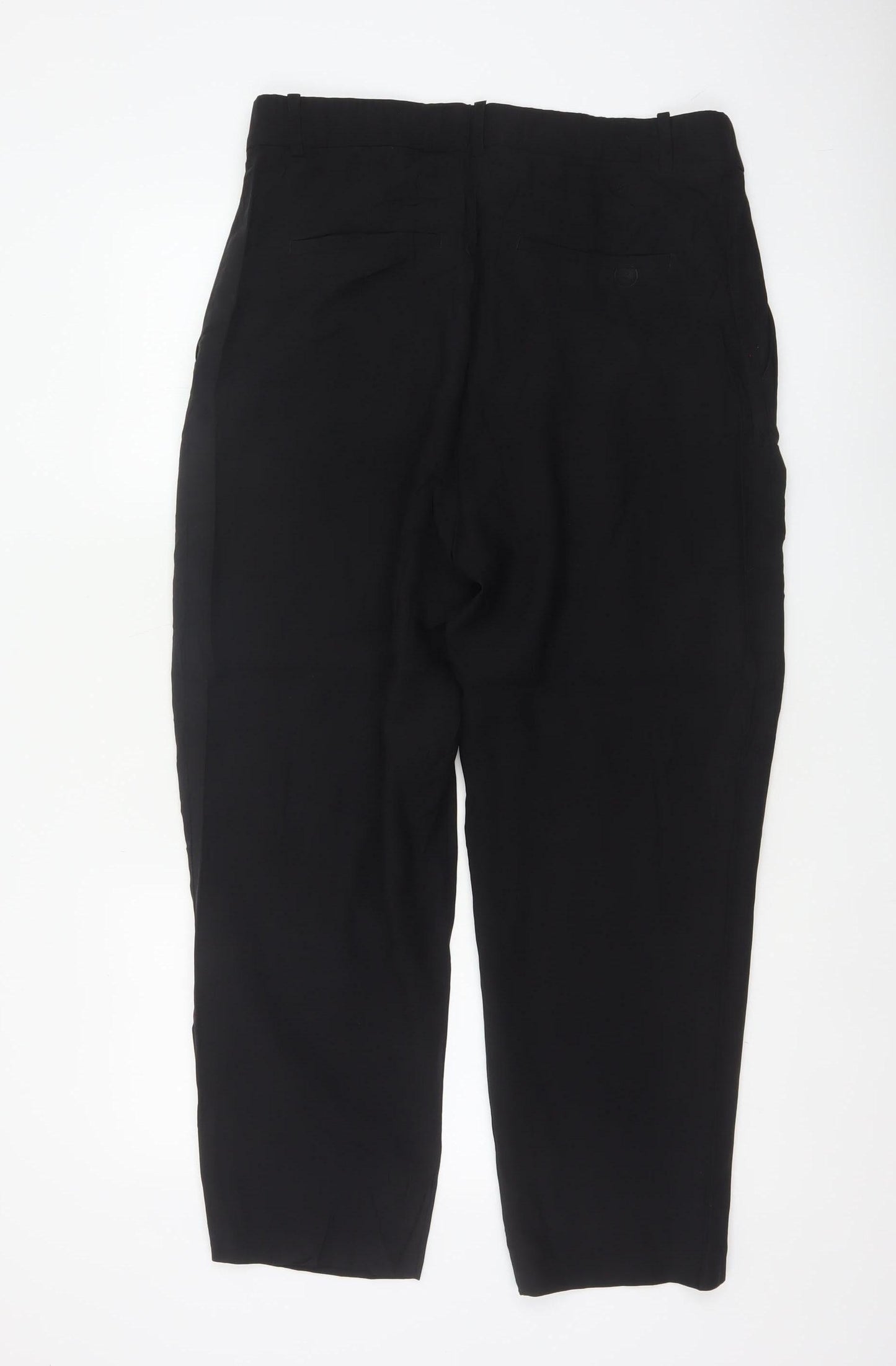 H&M Women Black UK 18 High Rise Tapered Tailored Dress Trousers
