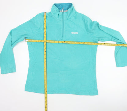 Regatta Women Blue UK 14 Pullover Fleece 1/4 Zip High Neck