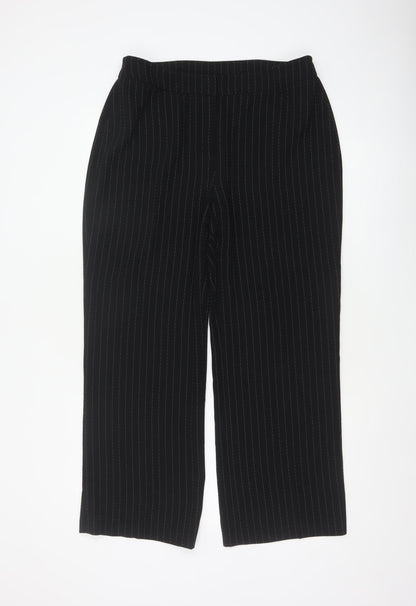 Anne Brooks Women’s Black Pinstripe Petite UK 14 Straight Dress Trousers