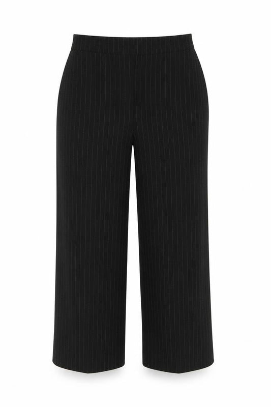 Anne Brooks Women’s Black Pinstripe Petite UK 14 Straight Dress Trousers
