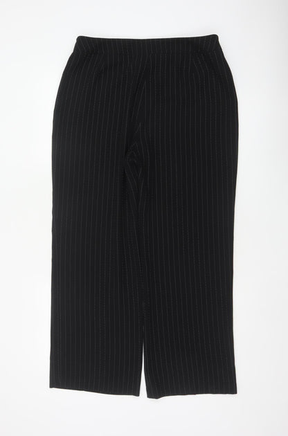 Anne Brooks Women’s Black Pinstripe Petite UK 14 Straight Dress Trousers