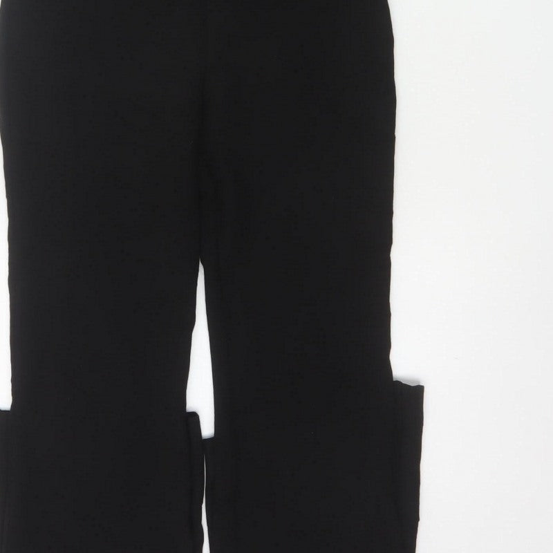 Zara Women Black S High Neck Sleeveless Zip Flared Jumpsuit
