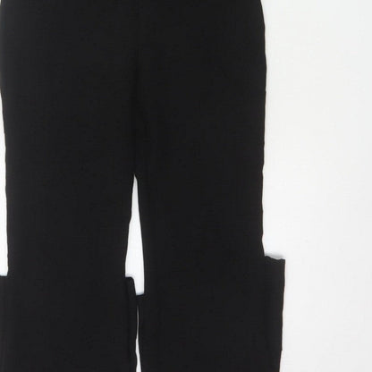 Zara Women Black S High Neck Sleeveless Zip Flared Jumpsuit