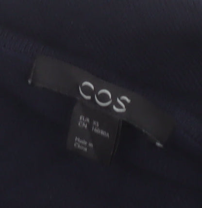 COS Women Black UK 10 Midi Wrap Belted Wool Cotton Dress