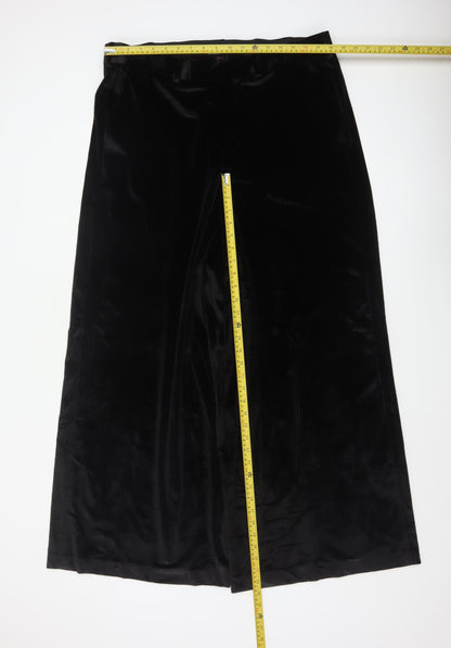 ASOS Design Black Velvet Wide-Leg Trousers Waist 38 Leg 32