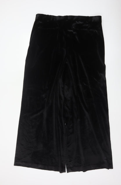 ASOS Design Black Velvet Wide-Leg Trousers Waist 38 Leg 32