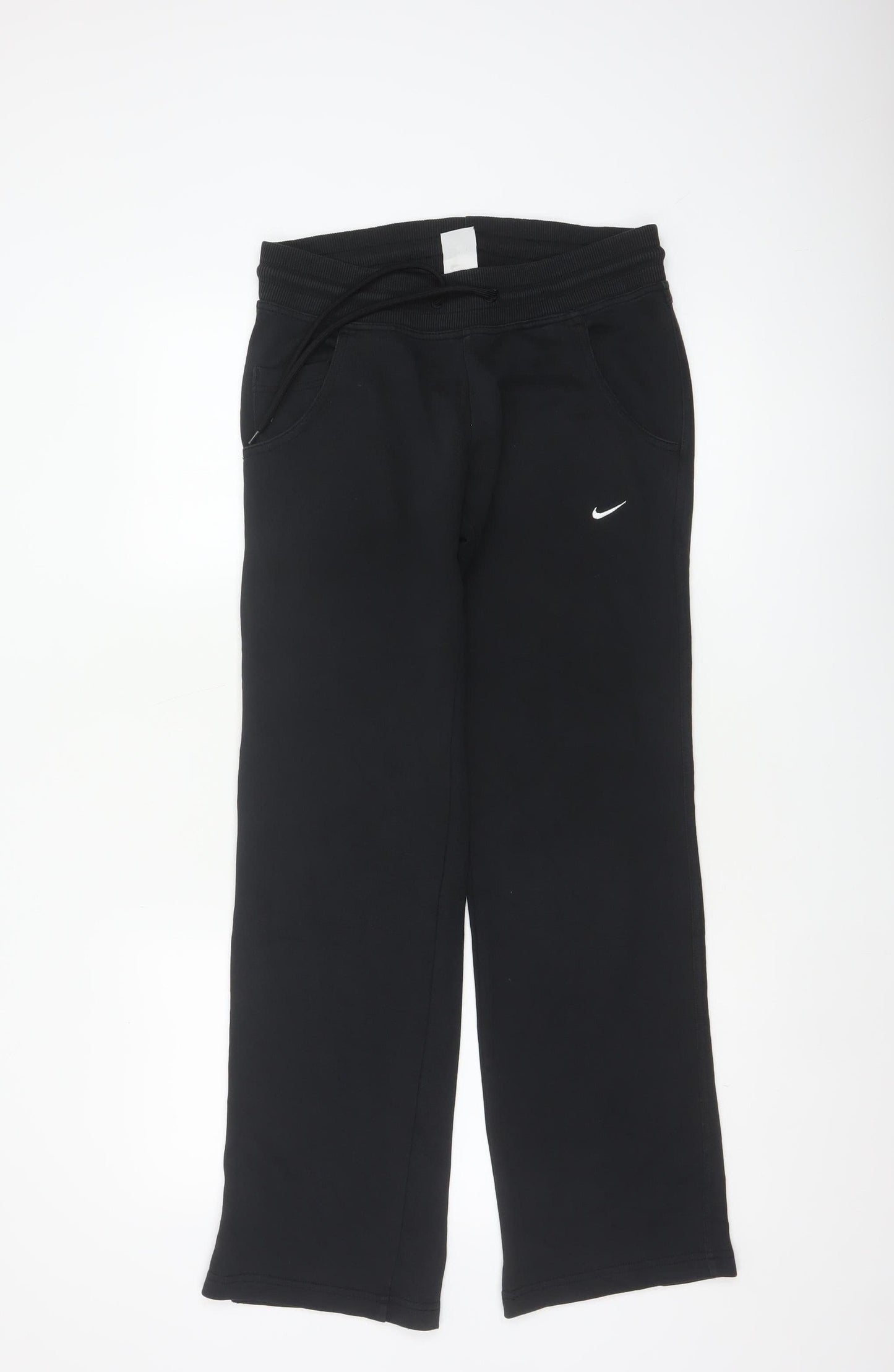 Nike Women’s Black S Logo Fleece Jogger Trousers Drawstring Pockets