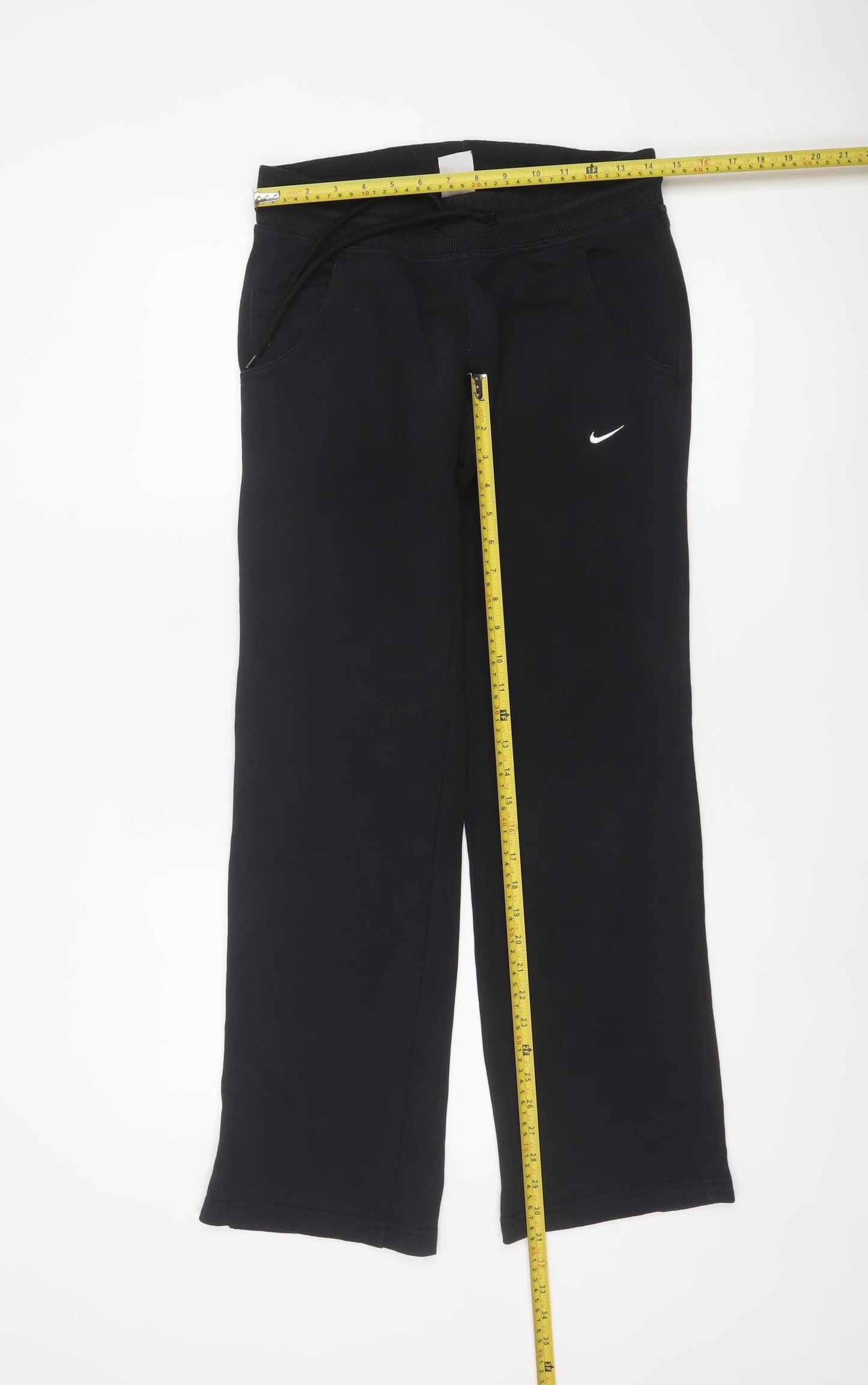 Nike Women’s Black S Logo Fleece Jogger Trousers Drawstring Pockets