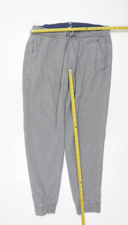FatFace Men’s Grey Marl XL Cotton Blend Cuffed Drawstring Joggers