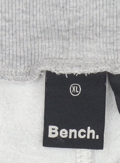 Bench Men’s Grey XL Logo Stripe Fleece Jogger Sweatpants