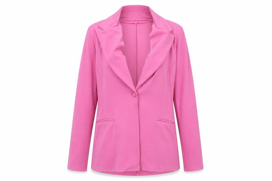 ASOS DESIGN Women Pink UK 14 One Button Stretch Tailored Blazer Jacket