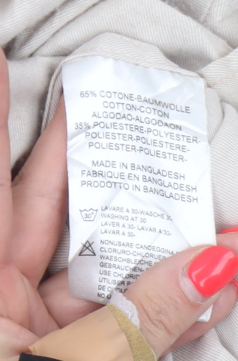 Kronstadt Men’s Beige L Cotton Blend Button-Down Long Sleeve Shirt