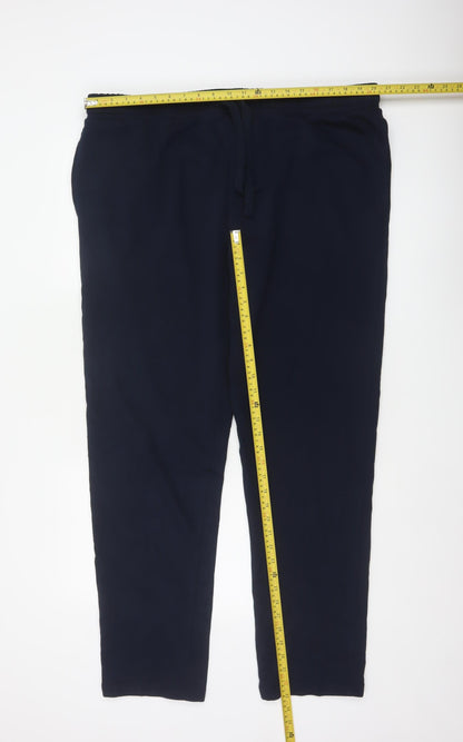Marks & Spencer Men's Blue 2XL Long Jogger Stretch Drawstring Trousers