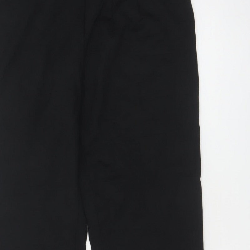 Marks and Spencer Women Black Size 12 Short Straight Tailored Trousers