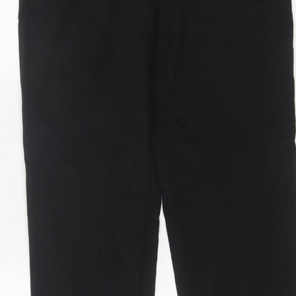 Marks and Spencer Women Black Size 12 Short Straight Tailored Trousers