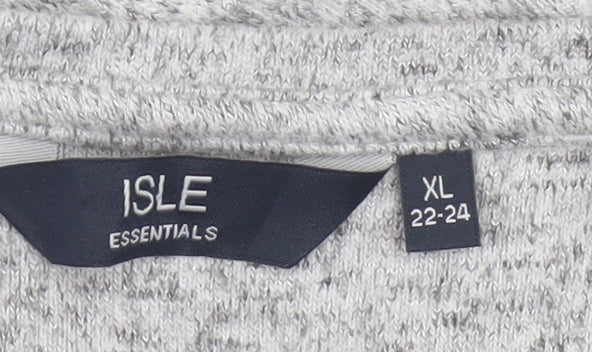 Isle Essentials Women Grey 22-24 Floral Butterfly Tunic Top XL