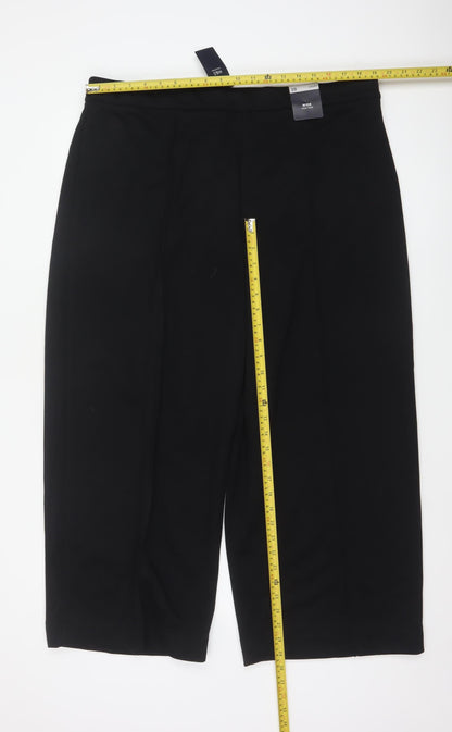 M&S Women’s Black Size 20 Short Wide Leg High Rise Trousers