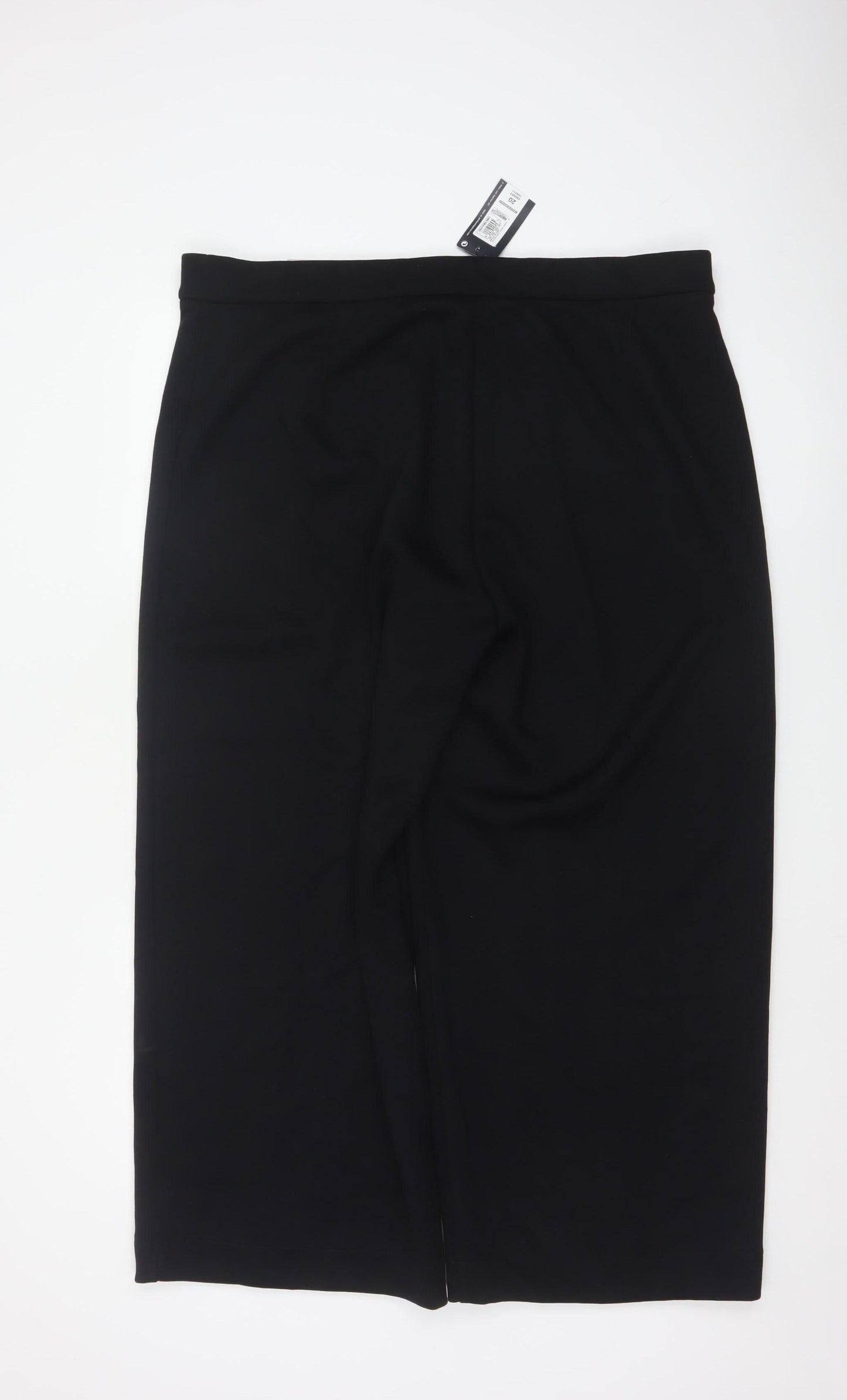 M&S Women’s Black Size 20 Short Wide Leg High Rise Trousers