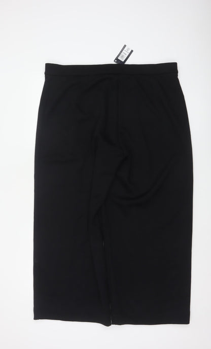 M&S Women’s Black Size 20 Short Wide Leg High Rise Trousers