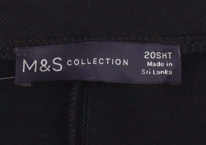 M&S Women’s Black Size 20 Short Wide Leg High Rise Trousers