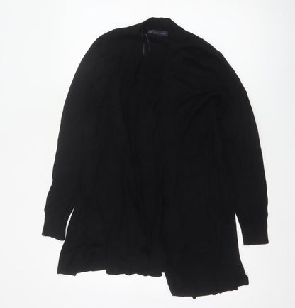 M&S Womens Black UK 14 Open Front High Neck Longline Cardigan