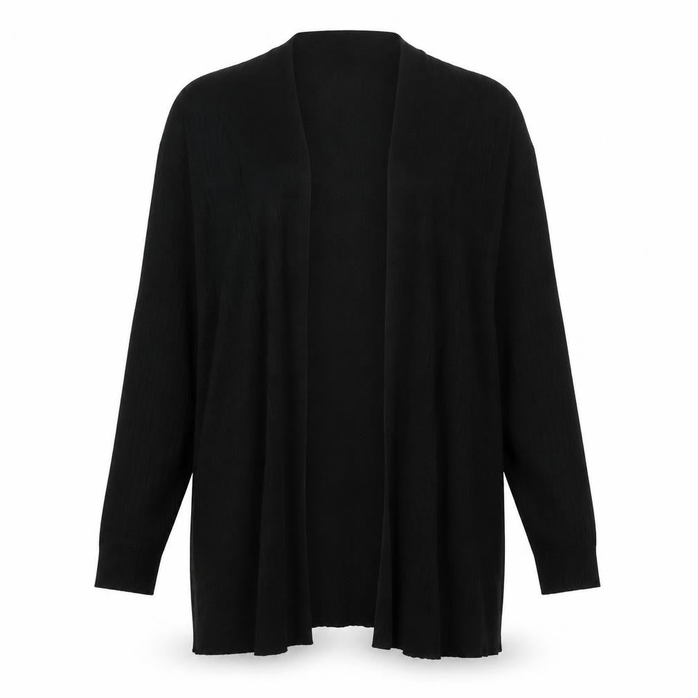 Marks & Spencer Womens Black UK 14 Open Front High Neck Longline Cardigan