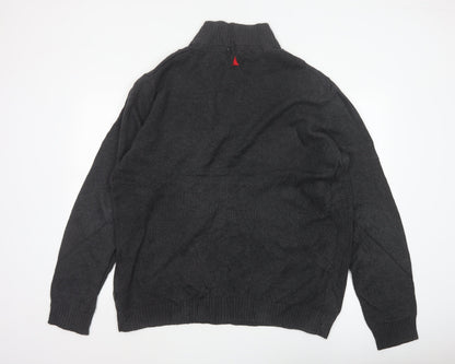 Musto Men’s Grey 2XL 1/4 Zip Cotton Knit Jumper Nautical Logo