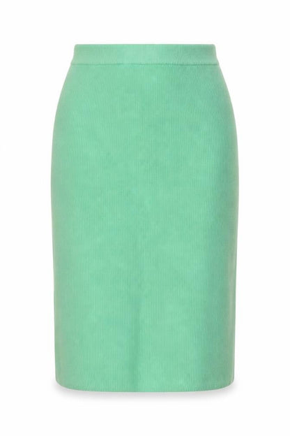 Marks & Spencer Women Green L Rib Knit Pencil Long Skirt