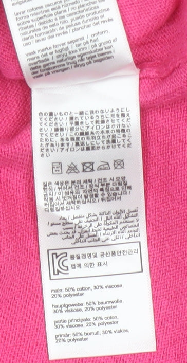Joules Women Pink UK 12 Star Knit Button Cardigan Balloon Sleeves