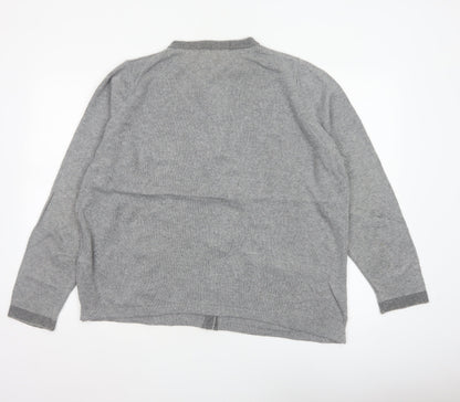 Marks and Spencer Women Grey UK 20 Wool Blend Button Knit Cardigan