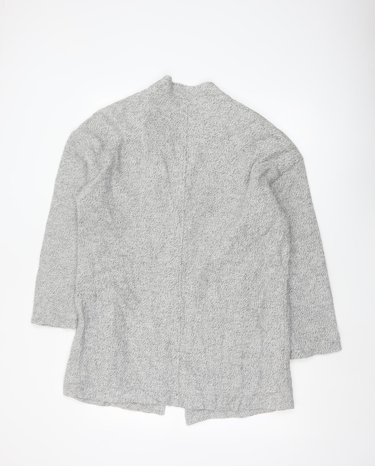 Thought Women’s Grey UK 12 Cotton Long Overcoat Button Lined Pockets