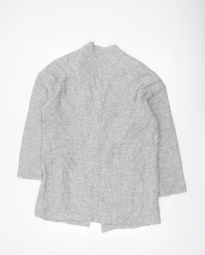 Thought Women’s Grey UK 12 Cotton Long Overcoat Button Lined Pockets