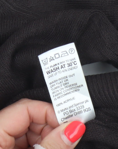 Marks and Spencer Women Brown Size 20 V-Neck Knit Pullover Jumper