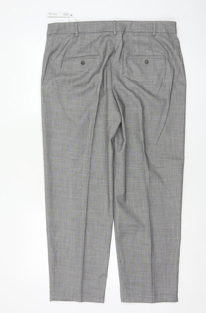 M&S Women Grey Size 14 Freya Relaxed Straight Tailored Trousers