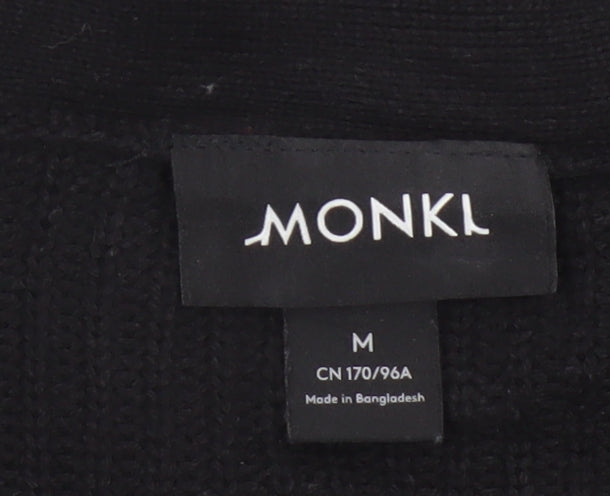 Monki Women Black V-Neck Button Cardigan UK 14 Cotton Knit