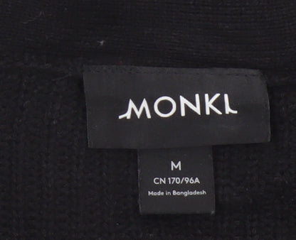 Monki Women Black V-Neck Button Cardigan UK 14 Cotton Knit