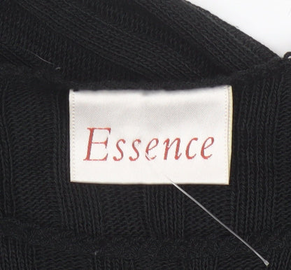 Essence Women Black UK 18/20 Knit Short Sleeve Basic Top