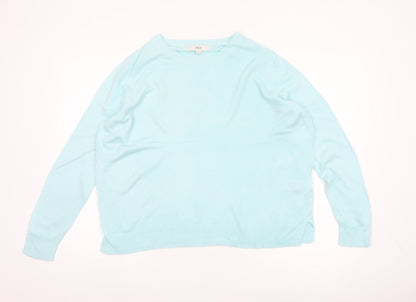 Marks and Spencer Women’s Blue Size 16 Crew Neck Knit Pullover Jumper