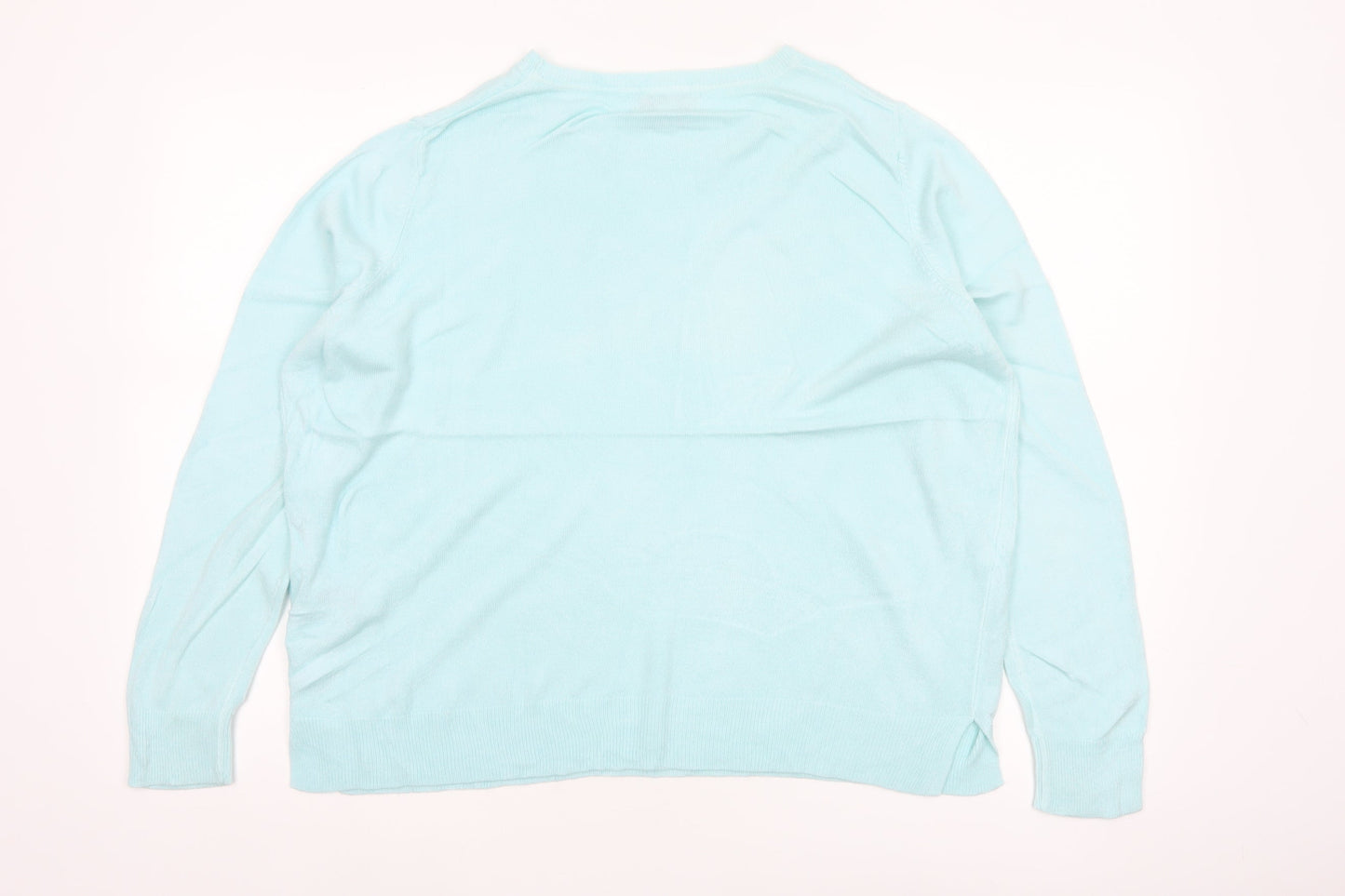 Marks and Spencer Women’s Blue Size 16 Crew Neck Knit Pullover Jumper