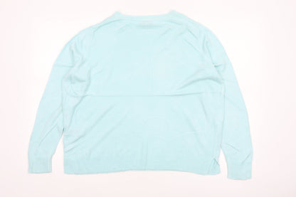 Marks and Spencer Women’s Blue Size 16 Crew Neck Knit Pullover Jumper