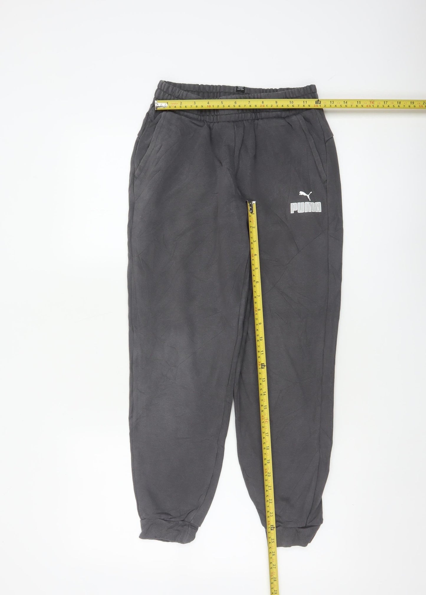 Puma Boys Black 13-14 Years Jogger Sweatpants Elastic Waist Pockets
