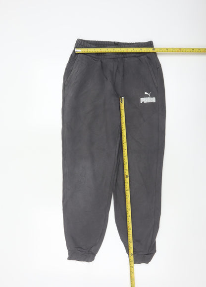 Puma Boys Black 13-14 Years Jogger Sweatpants Elastic Waist Pockets