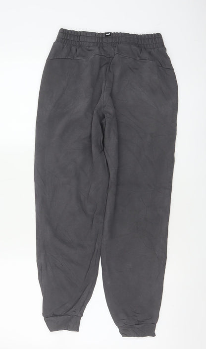 Puma Boys Black 13-14 Years Jogger Sweatpants Elastic Waist Pockets